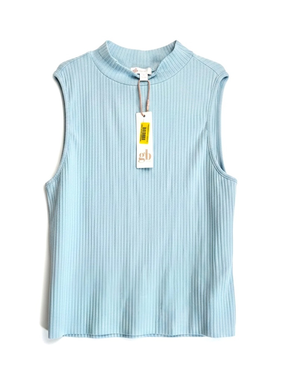GB girls Light Blue Ribbed Mock Neck Sleeveless Tank | Youth XL